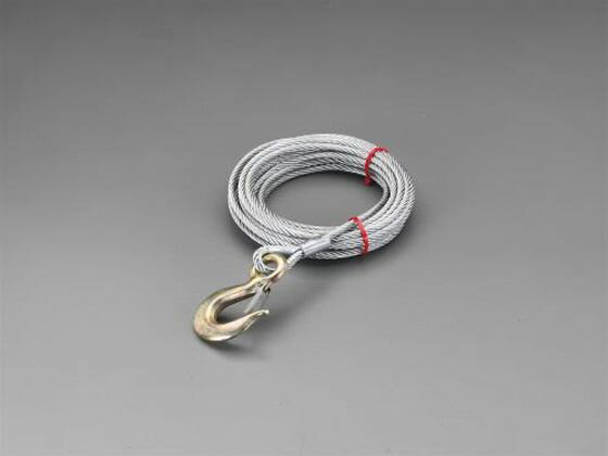 樂天商城 - 【マラソン限定★ポイント2倍】【お取り寄せ】エスコ ワイヤー フック付 6.35mm×7.5m EA840DB-7.5 ワイヤー スリング 吊具 バランサー 物流 作業