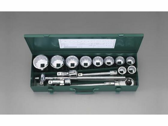 【レビュー投稿で100円OFFクーポン】送料無料【お取り寄せ】エスコ ソケットレンチセット ミリサイズ 3/4”DR EA687EA ソケット ソケットレンチ 作業用品 工具