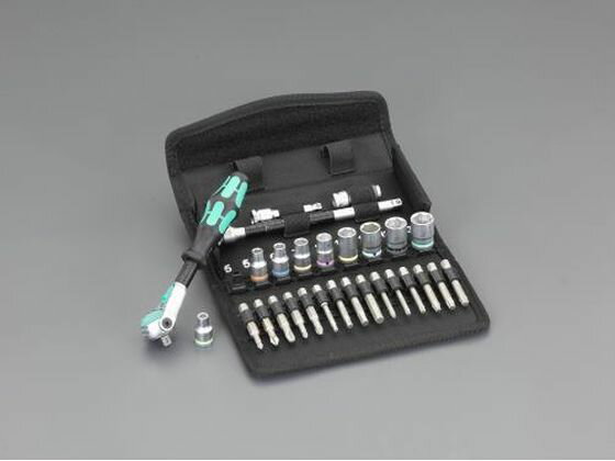 【スーパーSALE限定2,000円クーポン★11日9:59迄ポイント2倍】 【お取り寄せ】エスコ ソケットレンチセット ZYKLOP 1/4”DR EA617AH-210 ソケット ソケットレンチ 作業 工具