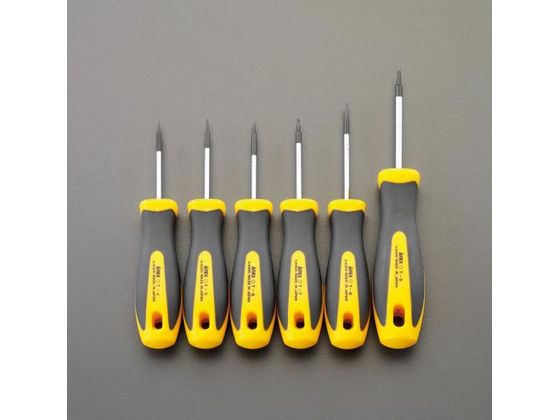 螺絲起子組套 - 【レビュー投稿で100円OFFクーポン】【お取り寄せ】エスコ [Hexlobe] ドライバーセット T4-T9 6本組 EA573KG グリップドライバー ドライバー 六角棒レンチ 作業用品 工具