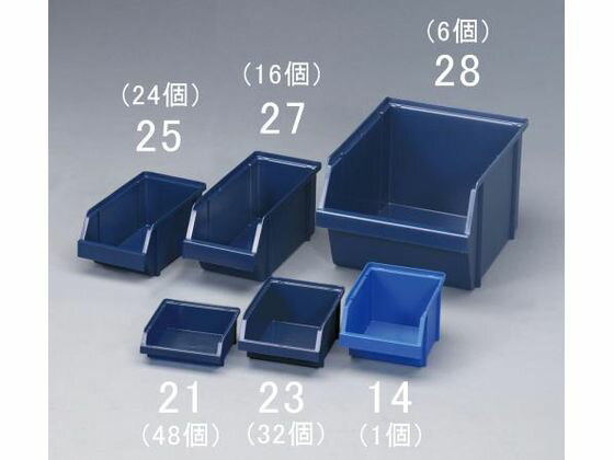 【レビュー投稿で100円OFFクーポン】送料無料 【お取り寄せ】エスコ パーツトレー 重ね置型 青 24個 125×228×101mm 整理 保管 作業