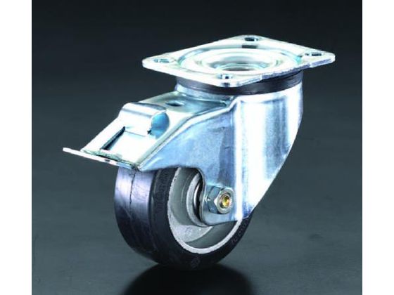 【レビュー投稿で100円OFFクーポン】【お取り寄せ】エスコ キャスター 自在金具 後輪ブレーキ付 125mm EA986JE-2 台車 カートラック キャスター タイヤ 作業