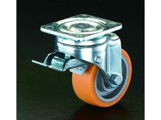 【お取り寄せ】エスコ キャスター 自在金具 前輪ブレーキ付 125mm EA986KG-2 台車 カ