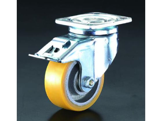 【ブラックフライデー限定★27日9:59迄店内ポイント2倍】【お取り寄せ】エスコ キャスター 自在金具 後輪ブレーキ付 200mm EA986KG-15 台車 カートラック キャスター タイヤ 作業