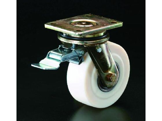 【お取り寄せ】エスコ キャスター 自在金具 前輪ブレーキ付 100mm EA986KY-0 台車 カ