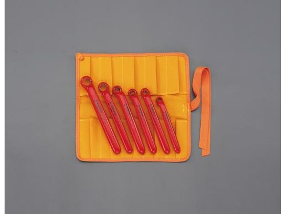 【レビュー投稿で100円OFFクーポン】【お取り寄せ】エスコ 片口めがねレンチ 絶縁 6本組 EA640LB 自動..