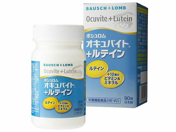 【商品説明】ビタミンDを配合し、飲みやすさに配慮した植物性ソフトカプセル【仕様】●原材料：大豆油（国内製造）、でん粉、亜鉛酵母、ビタミンE　含有植物油、マンガン酵母、セレン酵母、銅酵母／ビタミンC、グリセリン、ゲル化剤（カラギナン）、ミツロウ、ナイアシン、レシチン、マリーゴールド色素、ビタミンB2、β−カロテン、ビタミンD、（一部に大豆を含む）●内容量：90粒生産国：日本商品区分：栄養機能食品メーカー：ボシュロム・ジャパン広告文責：フォーレスト株式会社　0120-40-4016【備考】※メーカーの都合により、パッケージ・仕様等は予告なく変更になる場合がございます。【検索用キーワード】ボシュロムジャパン　ぼしゅろむじゃぱん　ボシュロム　ぼしゅろむ　オキュバイト＋ルテイン90粒入　オキュバイト　ルテイン　サプリ　さぷり　サプリメント　さぷりめんと　ルテイン　ビタミン　ミネラル　栄養機能食品　栄養補助　健康食品　RPUP_02ルテイン＋10種のビタミン＆ミネラル