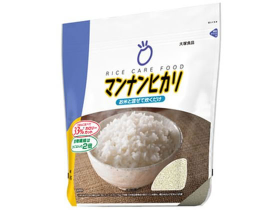 【商品説明】こんにゃく精粉等を原料に新しく開発した米つぶ状のこんにゃくごはんです。お米とあわせて炊飯するだけで、ご飯のカロリーが25〜33％カットできます。ごはんと変わらない風味、食感にグレードアップしました。冷凍してもおいしく召し上がれます。カロリー調整もでき、たっぷり食物繊維もとれます。【仕様】●原材料：でんぷん、ポリデキストロース、こんにゃく精粉、はちみつ粉末、増粘多糖類、トレハロース、グルコン酸Ca、調味料（有機酸）●栄養成分（茶碗1杯150g当たり）：エネルギー／170kcaL、たんぱく質／2．3g、脂質／0．5g、糖質／37．4g、食物繊維／5．0g、ナトリウム／27mg●分量の目安（1合）：米約150g●カロリー33％カット炊き上がり2合の場合：米1合＋本品1本75g＋水釜2合目盛りまで●カロリー50％カット炊き上がり2合の場合：米1／2合＋本品1・1／2本113g＋水釜2合目盛りまで●内容量：1．5kg【備考】※メーカーの都合により、パッケージ・仕様等は予告なく変更になる場合がございます。【検索用キーワード】大塚食品　おおつかしょくひん　オオツカショクヒン　otsukafoods　大塚食品マンナンヒカリ大容量タイプ1．5kg　大塚食品　マンナンヒカリ大容量タイプ1．5kg　まんなんひかりだいようりょうたいぷ　1．5kg　1．5キログラム　1500g　1500グラム　米粒状加工食品　1個　米粒状加工食品　こんにゃくご飯　蒟蒻ご飯　コンニャクご飯　もどきご飯　こんにゃく精粉　お米　おこめ　ご飯　ごはん　ゴハン　冷凍可能　えいようほじょしょくひん　けんこうしょくひん　栄養補助・健康食品　バランス栄養食品　RPUP_02　LCNC_02大容量で重宝！！