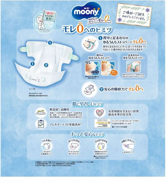 【レビュー投稿で100円OFFクーポン】ユニ・チャーム ムーニー 新生児76枚 おむつ オムツ おしりふき ベビーケア