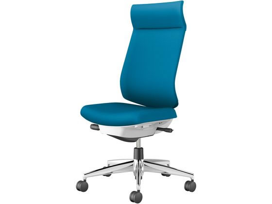 【メーカー直送】コクヨ ウィザード4 ホワイトシェル アルミ脚肘無 ターコイズ(W)【代引不可】【組立・設置・送料無料】 肘なし 布張りチェア オフィスチェア オフィス家具