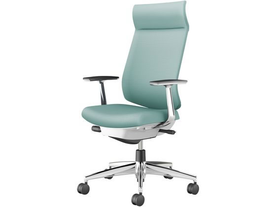 【スーパーDEALポイント10％バック★30日9:59迄】【メーカー直送】コクヨ ウィザード4 ホワイトシェル アルミ肘アルミ脚Aターコイズ(W)【代引不可】【組立・設置・送料無料】肘付き 固定肘タイプ 布張りチェア オフィスチェア オフィス家具