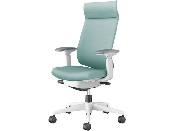 【レビュー投稿で100円OFFクーポン】【メーカー直送】コクヨ ウィザード4 ホワイトシェル 白脚可動肘 Aターコイズ(W)【代引不可】【組立・設置・送料無料】肘付き 可動肘タイプ 布張りチェア オフィスチェア オフィス家具