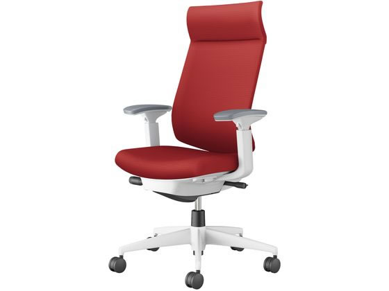 【レビュー投稿で100円OFFクーポン】【メーカー直送】コクヨ ウィザード4 ホワイトシェル 白脚可動肘 カーマイン(W)【代引不可】【組立・設置・送料無料】肘付き 可動肘タイプ 布張りチェア オフィスチェア オフィス家具