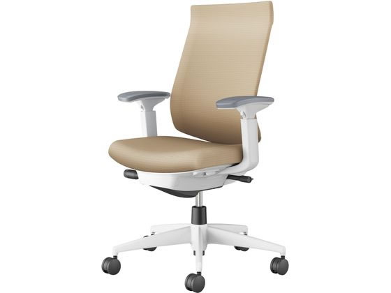 【メーカー直送】コクヨ ウィザード4 ハイバック ホワイトシェル 白脚可動肘 Sベージュ(W)【代引不可】【組立・設置・送料無料】