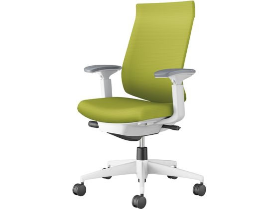 【楽天大感謝祭限定★26日9:59迄ポイント2倍】【メーカー直送】コクヨ ウィザード4 ハイバック ホワイトシェル 白脚可動肘 ライトオリーブ(W)【代引不可】【組立・設置・送料無料】肘付き 可動肘タイプ 布張りチェア オフィスチェア オフィス家具