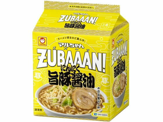 【商品説明】熟成麺のような弾力や粘りのあるわしわし食べるこだわり麺に、豚脂、豚の旨味の利いたにんにく醤油スープ。【仕様】●ノンフライ麺●注文単位：1パック（3食）【備考】※メーカーの都合により、パッケージ・仕様等は予告なく変更になる場合がございます。【検索用キーワード】東洋水産　とうようすいさん　トウヨウスイサン　マルちゃんZUBAAANにんにく旨豚醤油　まるちゃんずばーんにんにくうまぶたしょうゆ　マルチャンズバーンニンニクウマブタショウユ　マルちゃん　まるちゃん　マルチャン　ZUBAAAN　ずばーん　ズバーン　にんにく旨豚醤油　にんにくうまぶたしょうゆ　ニンニクウマブタショウユ　ラーメン　袋麺　インスタント　インスタントラーメン　即席　簡単　簡便　手軽　軽食　インスタント・レトルト食品　インスタント食品　R6092D誰もがお家にいながらにして、手軽に“お店品質のあの味”を楽しめるラーメン。