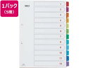 【店内全品ポイント2倍★16日9:59迄】 テージー カラーインデックスPP A4タテ 12山(数字入り) 2穴 5冊 ラミネート PP製 2穴タイプ ファイル...