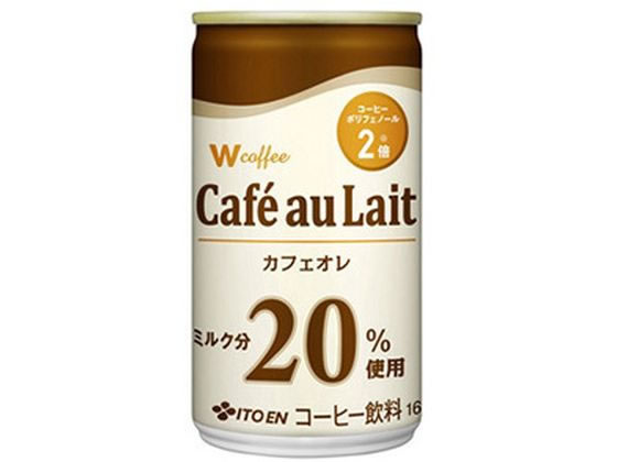 【商品説明】『美味しさ』だけでなく、コーヒーポリフェノール（クロロゲン酸類）を2倍含有して　健康性も兼ね備えた缶コーヒーシリーズです。【仕様】●原材料：牛乳、砂糖、コーヒー、全粉乳、デキストリン／安定剤（セルロース）、乳化剤、カゼインNa（乳由来）、香料　●エネルギー：46kcal、たんぱく質：0．8g、脂質：0．8g、炭水化物：8．8g●その他の栄養成分食塩相当量　0．09g、カリウム　72mg、カフェイン　53mg　●賞味期限：1年　●アレルギー表示：乳【備考】※メーカーの都合により、パッケージ・仕様等は予告なく変更になる場合がございます。【検索用キーワード】伊藤園　いとうえん　イトウエン　イトーエン　ITOEN　Wcoffeeカフェオレ缶165g　珈琲　微糖　無糖　低糖　加糖　甘さひかえめ　ノンカフェイン　カフェオレ　ブラックコーヒー　缶飲料　コーヒー　R0731Dミルク分を20％使用した、クリーミーでコクのあるカフェオレです。