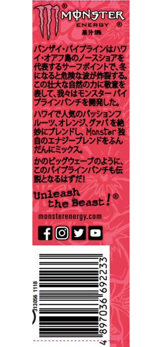 【レビュー投稿で100円OFFクーポン】アサヒ飲料 モンスター パイプラインパンチ 355ml×24本 栄養ドリンク エナジードリンク 栄養補助食品 健康食品 cocodecow-10712674 ココデカウ サンプル画像3