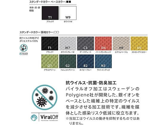 【メーカー直送】イトーキ トルテU ローバック肘付 PV張地 ナイロン 白×フォレストグリーン【代引不可】肘付き 固定肘タイプ 布張りチェア オフィスチェア オフィス家具 [3]