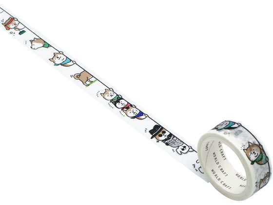 【レビュー投稿で100円OFFクーポン】ワールドクラフト たてマス ひょっこり犬 15mm×7m TMMT15-011 デコレーション用マスキングテープ 15m...
