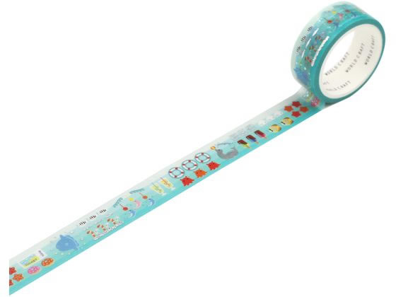 【レビュー投稿で100円OFFクーポン】ワールドクラフト キラキラマスキングテープ Marine paradise 15mm×5m デコレーション用マスキングテ...