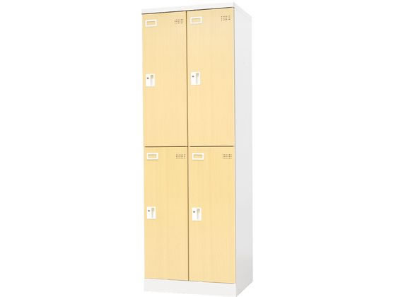 【レビュー投稿で100円OFFクーポン】【メーカー直送】Netforce スチールロッカー 4人用 スリム ホワイト×ナチュラル【代引不可】【お客様組立】スチールロッカー キャビネット オフィス家具