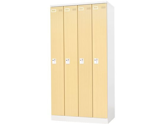 【レビュー投稿で100円OFFクーポン】【メーカー直送】Netforce スチールロッカー 4人用 4列1段 ホワイト×ナチュラル【代引不可】【お客様組立】スチールロッカー キャビネット オフィス家具