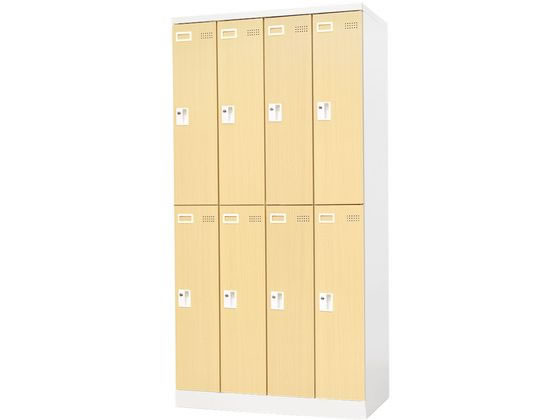 【レビュー投稿で100円OFFクーポン】【メーカー直送】Netforce スチールロッカー 8人用 4列2段 ホワイト×ナチュラル【代引不可】【お客様組立】スチールロッカー キャビネット オフィス家具