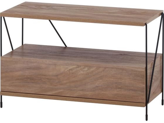楽天ココデカウ【メーカー直送】不二貿易 EZBOワイヤー TVラック OAK NA 77570【代引不可】【お客様組立】 テレビ台 AV収納 オーディオ収納 収納家具 インテリア 収納