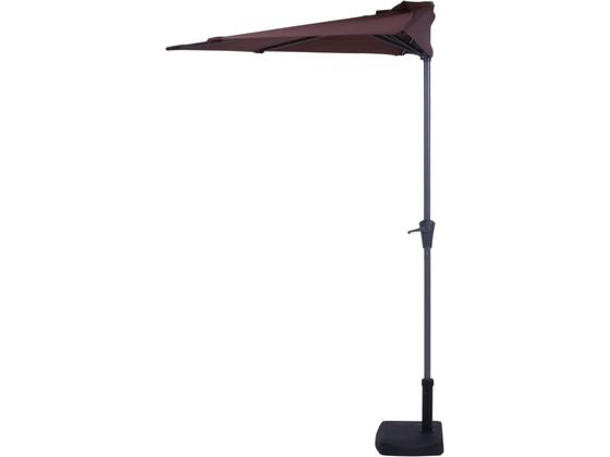 【レビュー投稿で100円OFFクーポン】【メーカー直送】不二貿易 半円パラソル ブラウン 37855【代引不可..