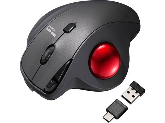 【お取り寄せ】サンワサプライ ワイヤレストラックボール(静音・5ボタン) MA-WTB185BK マウス キーボード 入力機器 パソコン 家電