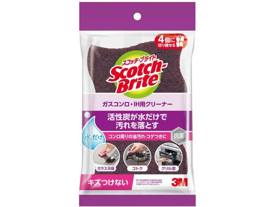 【楽天スーパーSALE限定★ポイント2倍＆2,000円クーポン】【お取り寄せ】3M スコッチ・ブライト ガスコンロ・IHクリーナー GH-4K 4個 スポンジタワシ クリーンナップ キッチン消耗品