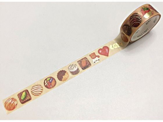 【レビュー投稿で100円OFFクーポン】ワールドクラフト キラキラマスキングテープ Chocolate KRMT15-017 デコレーション用マスキングテープ ...