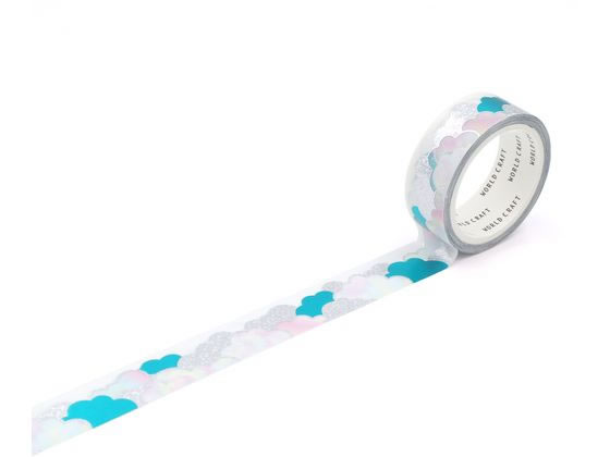 【レビュー投稿で100円OFFクーポン】ワールドクラフト キラキラマスキングテープ Cotton candy KRMT15-072 デコレーション用マスキングテ...