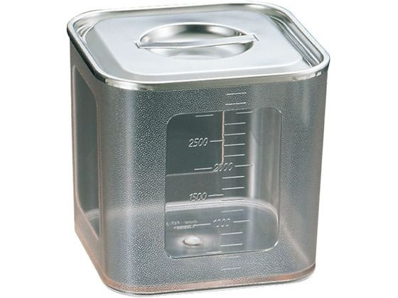 【レビュー投稿で100円OFFクーポン】【お取り寄せ】三宝産業 UK ポリカーボネイト 角型キッチンポット(目盛付) 16.5cm キッチンポット ボウル ザル バット 厨房 キッチン