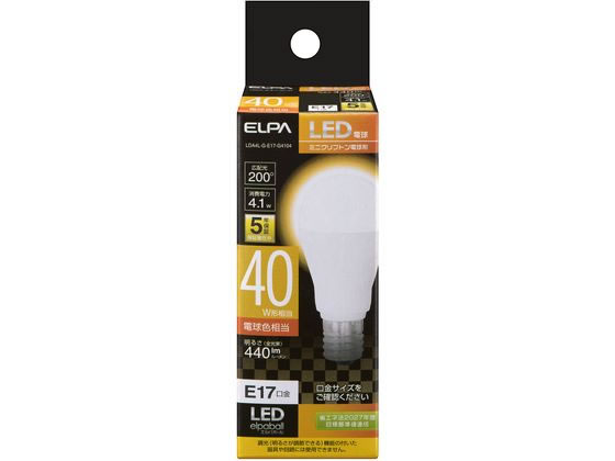 【レビュー投稿で100円OFFクーポン】【お取り寄せ】朝日電器 ミニクリプトン形 40W相当 電球色 LDA4LGE..