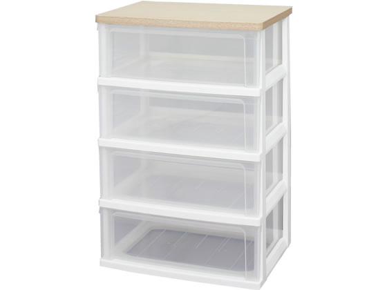 ＼最大2,000円OFFクーポン＆店内全品ポイント2倍以上★マラソン限定／【メーカー直送】アイリスオーヤマ ウッドトップチェスト フレンチオーク 4段 WTW-544【代引不可】 チェスト リビング収納