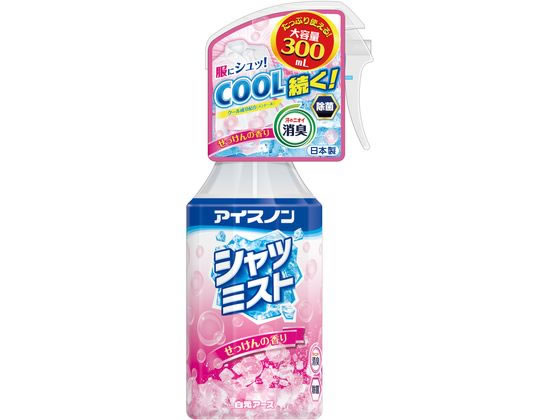 白元アース 冷感スプレー 白元アース アイスノンシャツミストせっけん大容量300mL