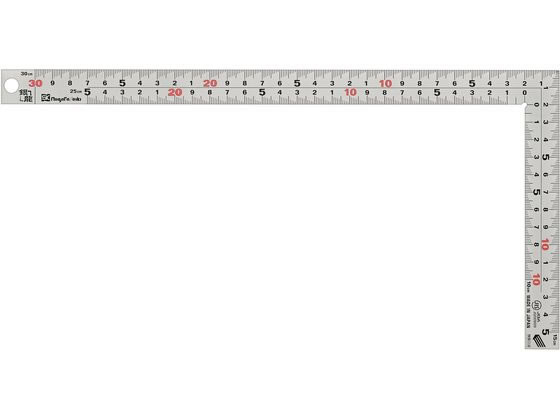【商品説明】●数字が大きく見やすい、くり返し数字です。●高所作業に最適なセーフティロープ取付穴付です。●JIS認証品です。【仕様】【材質】●本体：ステンレス【仕様】●角部：同厚●呼び寸法（cm）：30●長手（妻手）×巾×厚さ（mm）：320（160）×20×2．0●表目盛（cm）：長手・外30内25（内基準）、妻手・外15内10（内基準）●裏目盛（cm）：長手・外30内25（内基準）、妻手・外15内10（内基準）●長さの許容差（mm）：300で±0．2●直角度（mm）：100につき0．1以下（目盛側面）●セーフティロープ取付穴：有【備考】※メーカーの都合により、パッケージ・仕様等は予告なく変更になる場合がございます。【検索用キーワード】新潟精機　にいがたせいき　ニイガタセイキ　しるばあきょくじゃくぎんりゅうあつでひろはば　シルバーキョクジャクギンリュウアツデヒロハバ　測定工具　メジャー　快段目盛シリーズ　DIY、工具　道具、工具　計測　検査　その他測量用品　測量機器　曲尺　150×300mm　妻手150mm　長手300mm　本　MT−30KD　シルバー　金属素材　石材　寸法測定　ケガキ作業　測定用品　コンパス　R8476S衝撃に強く、角度が狂いにくい厚手、竿部同厚、広巾タイプです。