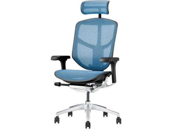 【レビュー投稿で100円OFFクーポン】【メーカー直送】Ergohuman エルゴヒューマン エンジョイ2 ハイタイプ ブルー 389595【代引不可】【お客様組立】肘付き 可動肘タイプ メッシュチェア オフィスチェア オフィス家具 [2]