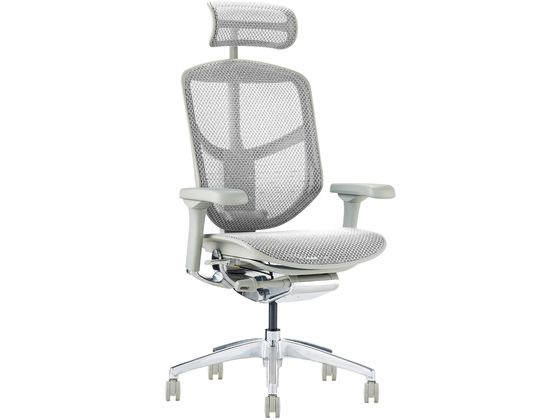 【マラソン限定★2000円クーポン&ポイント2倍】【メーカー直送】Ergohuman エルゴヒューマン エンジョイ2 ハイタイプ ホワイト 389598【代引不可】【お客様組立】肘付き 可動肘タイプ メッシュチェア オフィスチェア オフィス家具 [3]