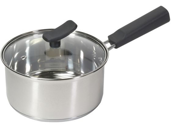 Glass Pots - 【マラソン限定★ポイント2倍】【お取り寄せ】パール金属 chiiino ステンレス3層底ガラス蓋付片手鍋 φ16cm 両手鍋 外輪鍋 円付鍋 片手鍋 鍋 フライパン 厨房 キッチン