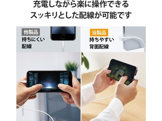【スーパーSALE★クーポン＆11日9:59迄ポイント2倍】 【お取り寄せ】エレコム U字なめらかライトニングケーブル 2m 白 USBケーブル A to Lightning ケーブル 電源タップ 配線パーツ 家電