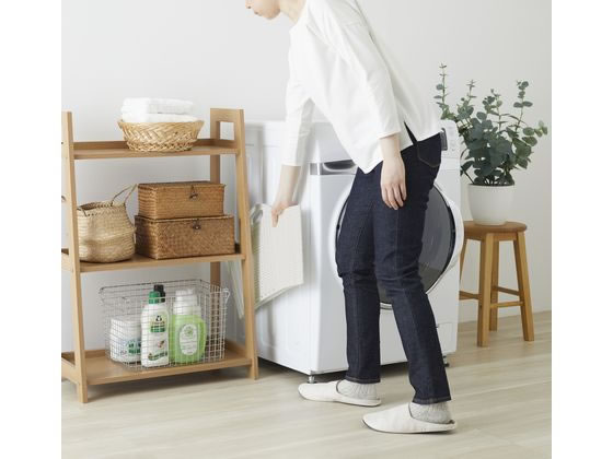 【お取り寄せ】清水産業 折りたためるランドリーバスケット 20L アイボリー 洗濯物用バスケット 洗濯 清掃 清掃 [3]