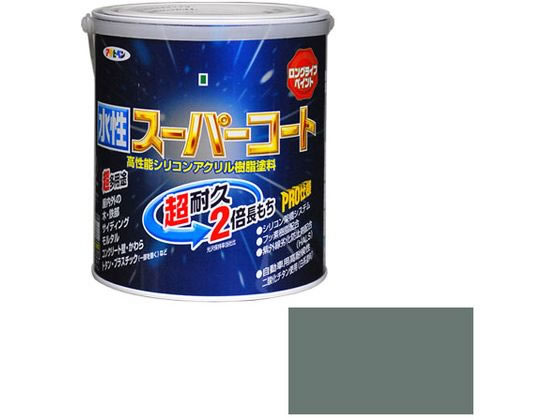 【レビュー投稿で100円OFFクーポン】【お取り寄せ】アサヒペン 水性スーパーコート 1.6L ライトグレー 塗料 塗装 養生 内装 土木 建築資材
