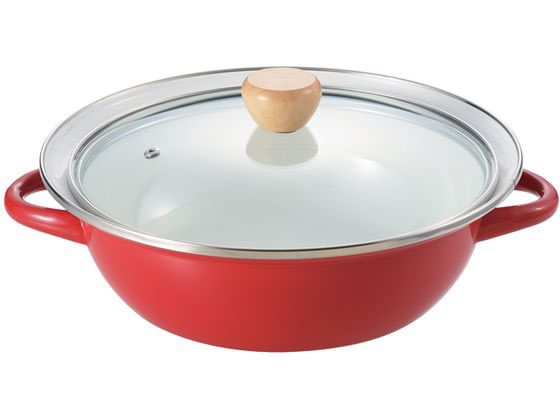 Glass Pots - 【マラソン限定★2,000円クーポン＆ポイント2倍】【お取り寄せ】パール金属 グラッセ ホーロー ガラス蓋 卓上鍋 27cm HB-6490 両手鍋 外輪鍋 円付鍋 片手鍋 鍋 フライパン 厨房 キッチン