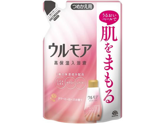 【レビュー投稿で100円OFFクーポン】アース製薬 ウルモア 高保湿入浴液 クリーミーローズ 詰替 480mL 入浴剤 バス ボディケア スキンケア