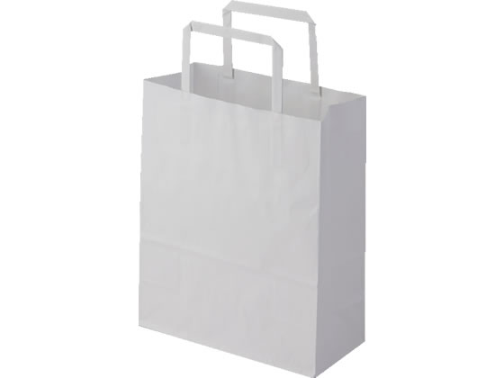 【レビュー投稿で100円OFFクーポン】ヘイコー 紙袋 H25 チャームバッグ 20-1 平手 晒白無地 50枚 紙手提袋 平紐 手提袋 ラッピング 包装