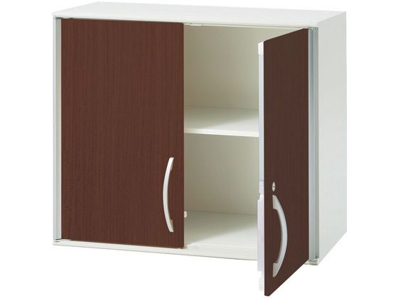 【レビュー投稿で100円OFFクーポン】【メーカー直送】プラス XFストレージ 保管庫 木目扉 上置き マホガニー H700mm【代引不可】【組立・設置・送料無料】両開き書庫 スチールキャビネット ロッカー オフィス家具